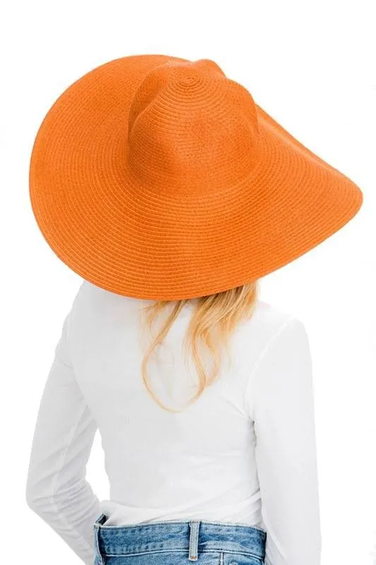 Wide Brim Plain Toyo Straw Sun Hat for women