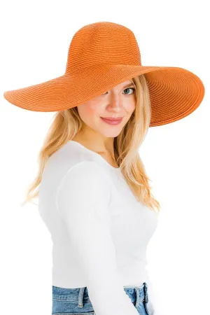 Wide Brim Plain Toyo Straw Sun Hat for women