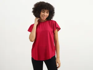 Women Solid Round Neck Top