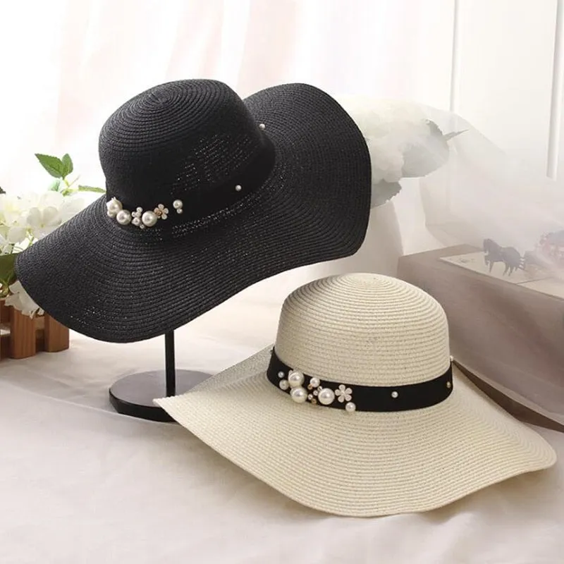 Women's Spring Summer Decorated Wide Brim Sun Hat