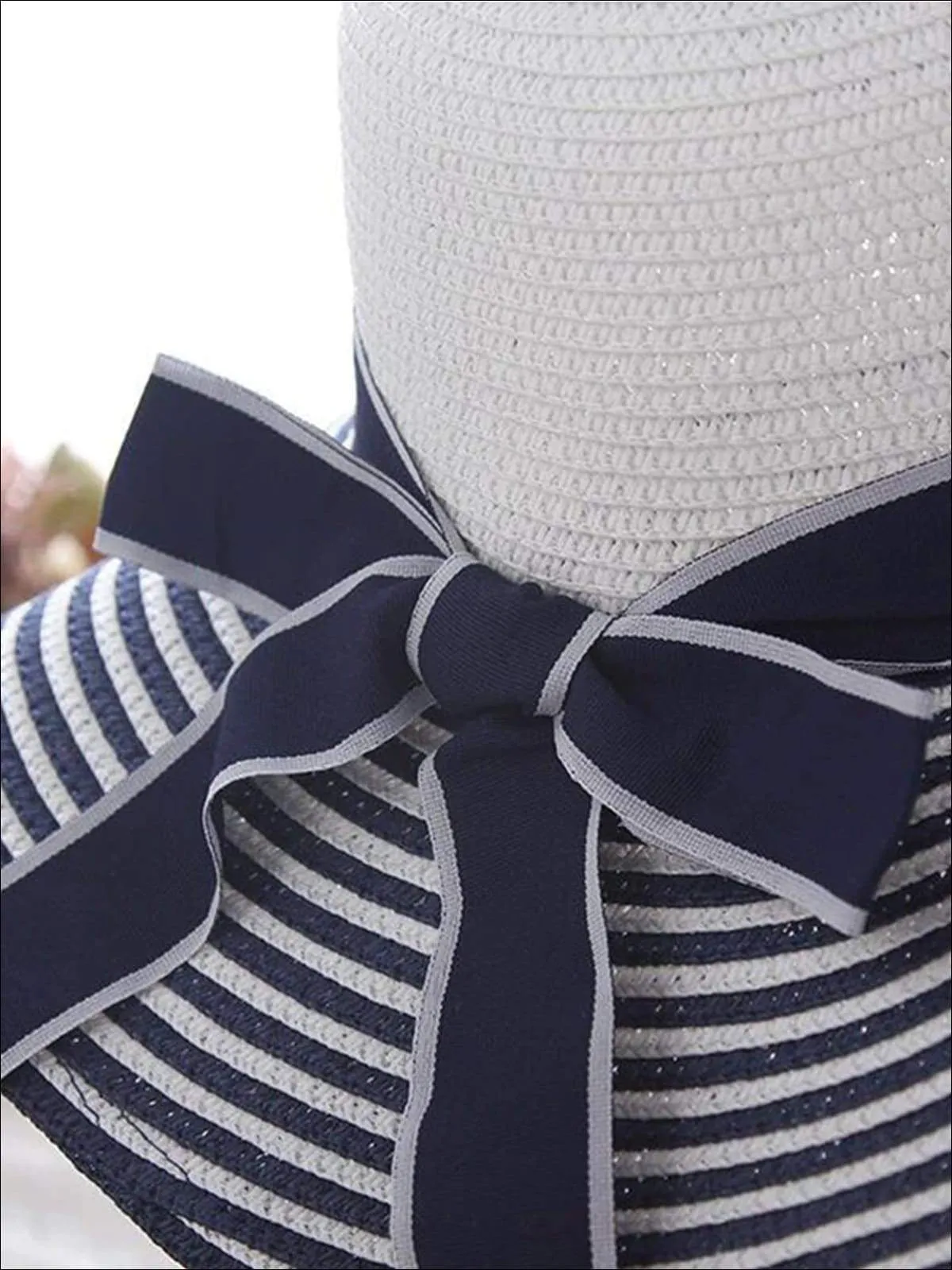 Women's Vintage Striped Wide Brim Summer Hat