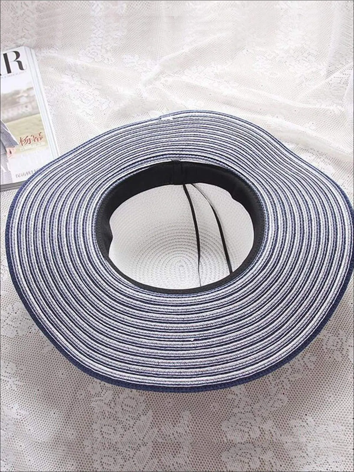 Women's Vintage Striped Wide Brim Summer Hat