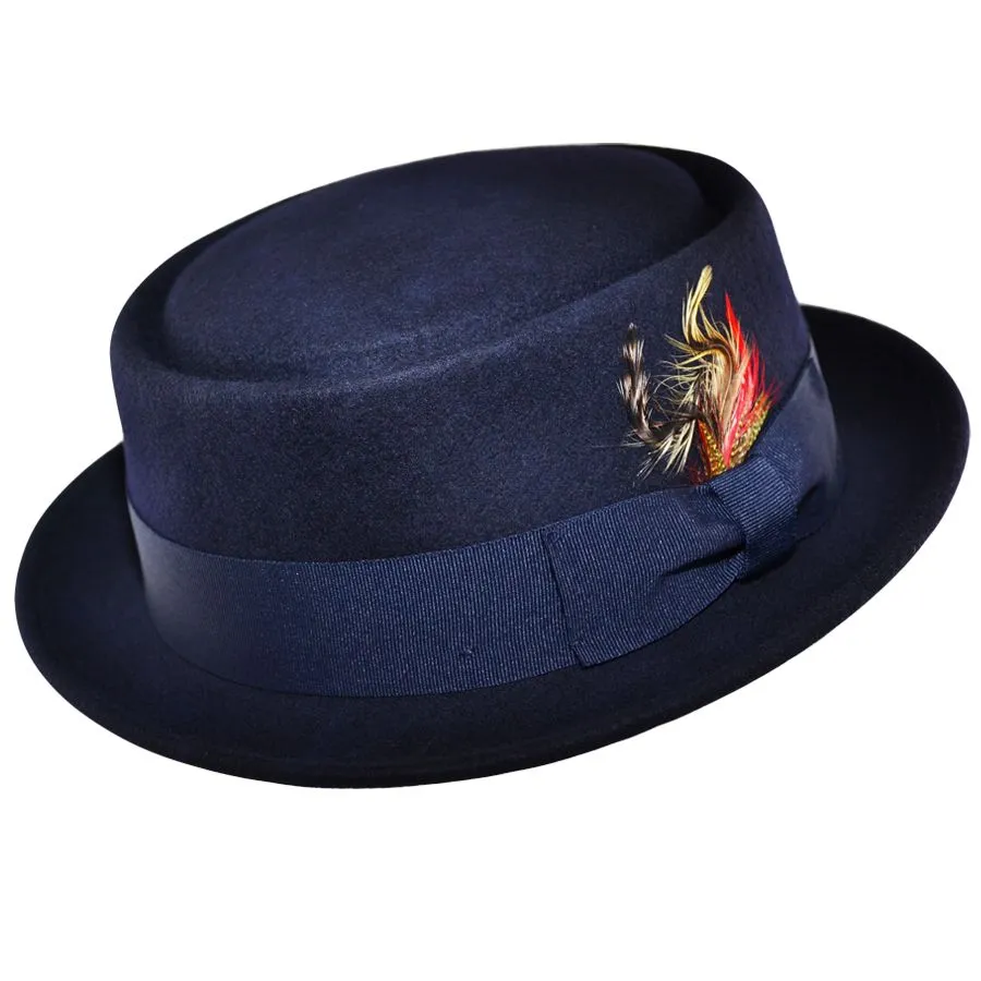 Wool Felt Crushable Pork Pie Hat - Brown
