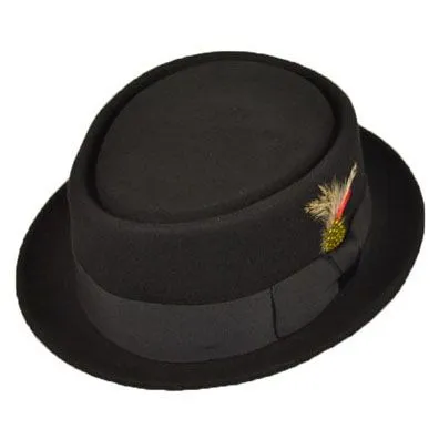 Wool Felt Crushable Pork Pie Hat - Brown