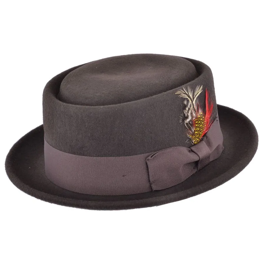 Wool Felt Crushable Pork Pie Hat - Brown