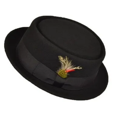 Wool Felt Crushable Pork Pie Hat - Brown