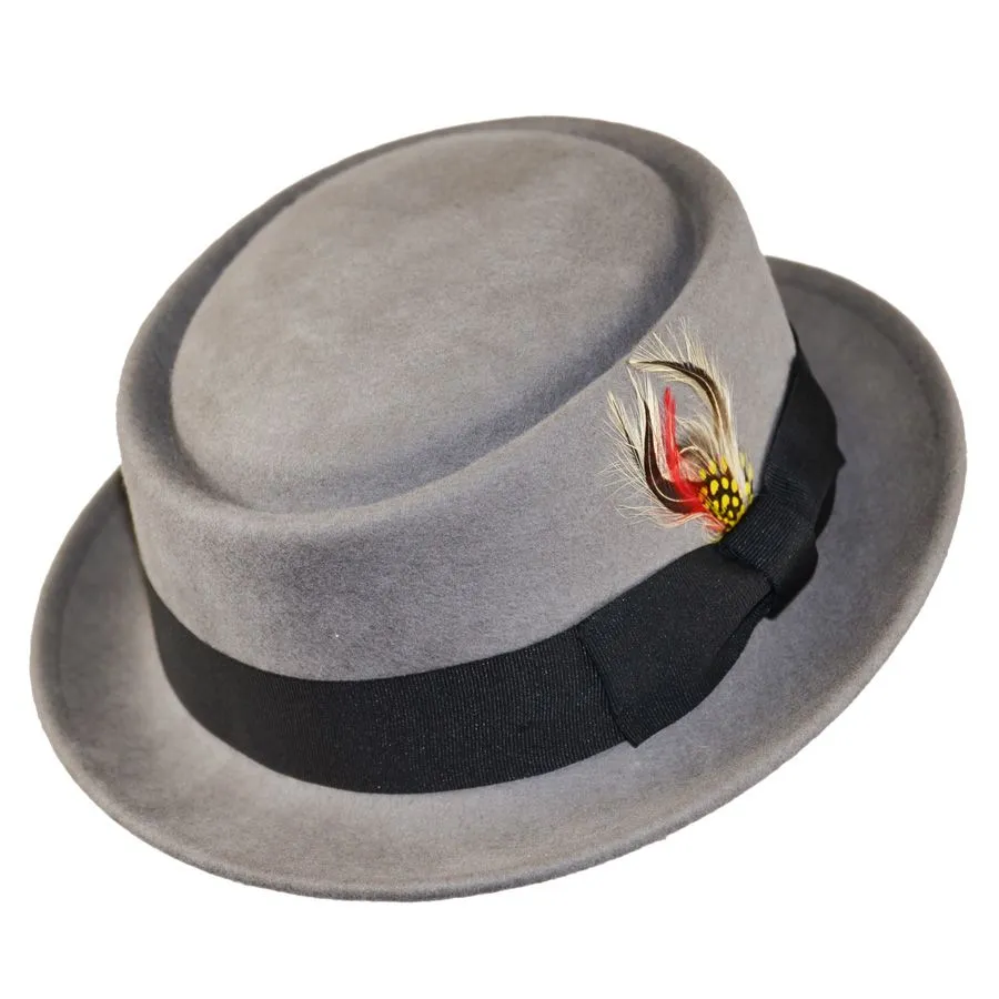 Wool Felt Crushable Pork Pie Hat - Brown