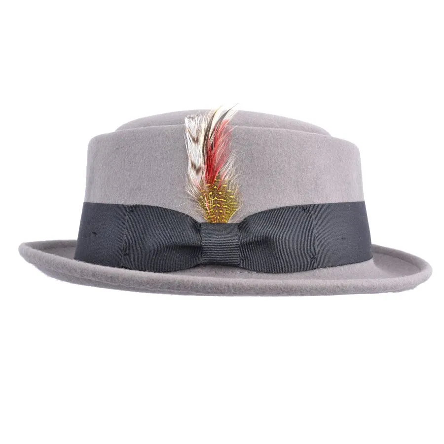 Wool Felt Crushable Pork Pie Hat - Brown