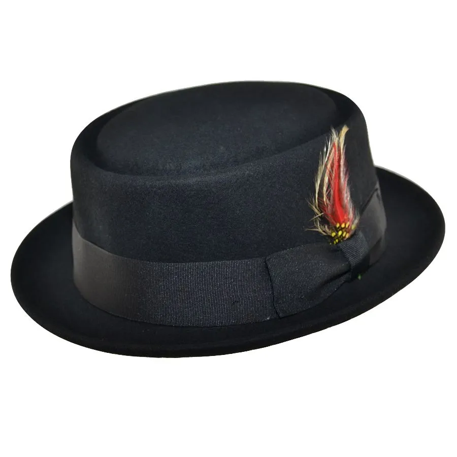 Wool Felt Crushable Pork Pie Hat - Brown